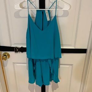 “The impeccable pig” Teal Blue Romper! SIZE SMALL!